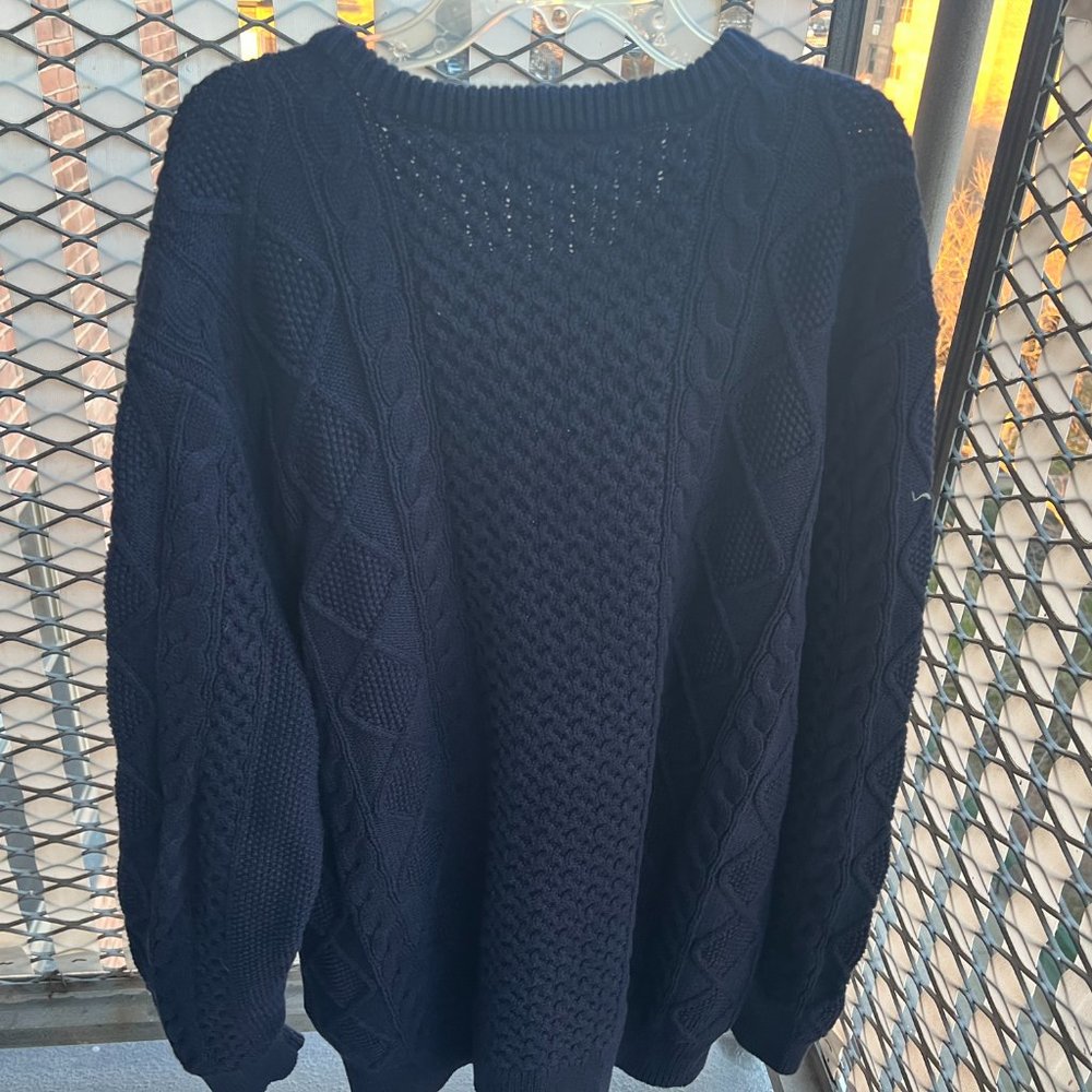 Polo Ralph Lauren Fisherman Sweater (Big & Tall) sz 3XB Navy Blue - Picture 2 of 5